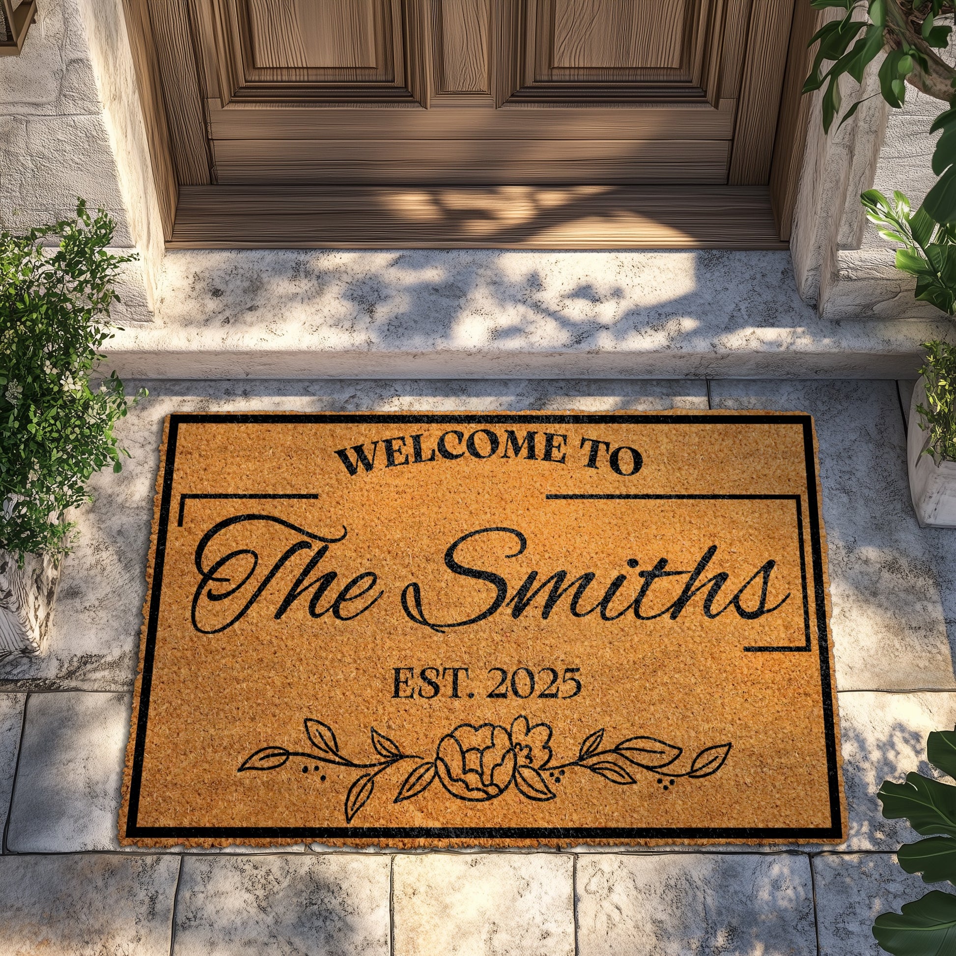 Custom Family Name Doormat: Personalized Welcome Mat for Wedding Gift