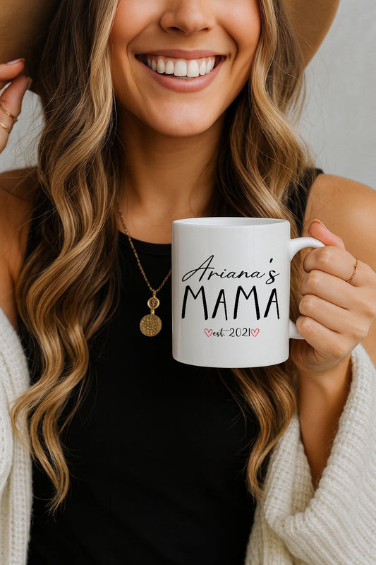 Cute Custom Mom Mug, Personalized Ceramic Mother's Day Gift Pottery