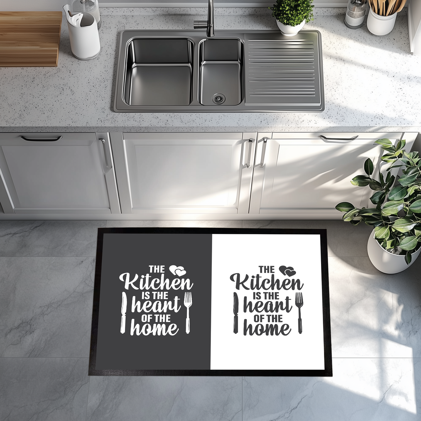 Colorful Rustic Kitchen Floor Mat, Non-Slip Anti-Fatigue Rug Design