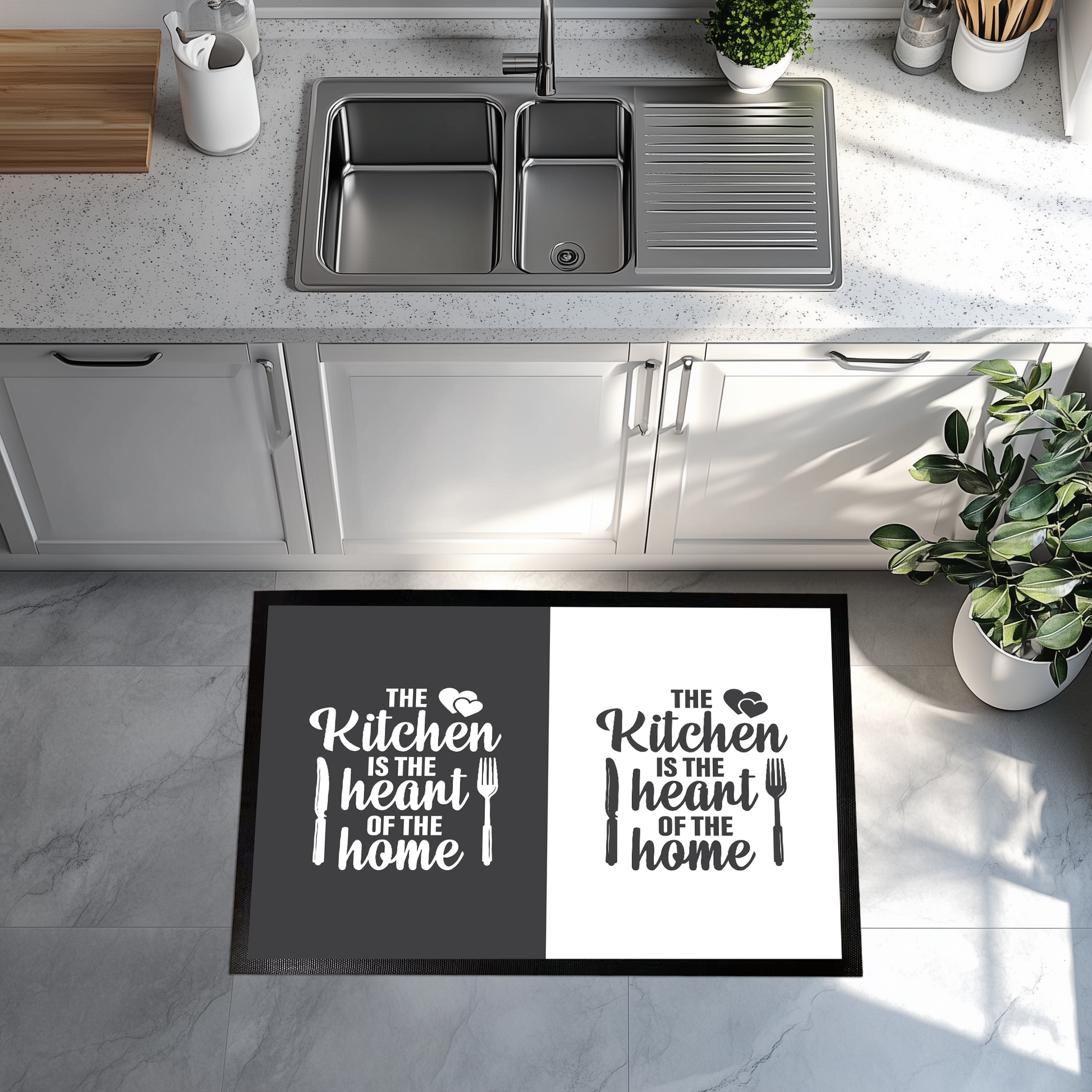 Colorful Rustic Kitchen Floor Mat, Non-Slip Anti-Fatigue Rug Design