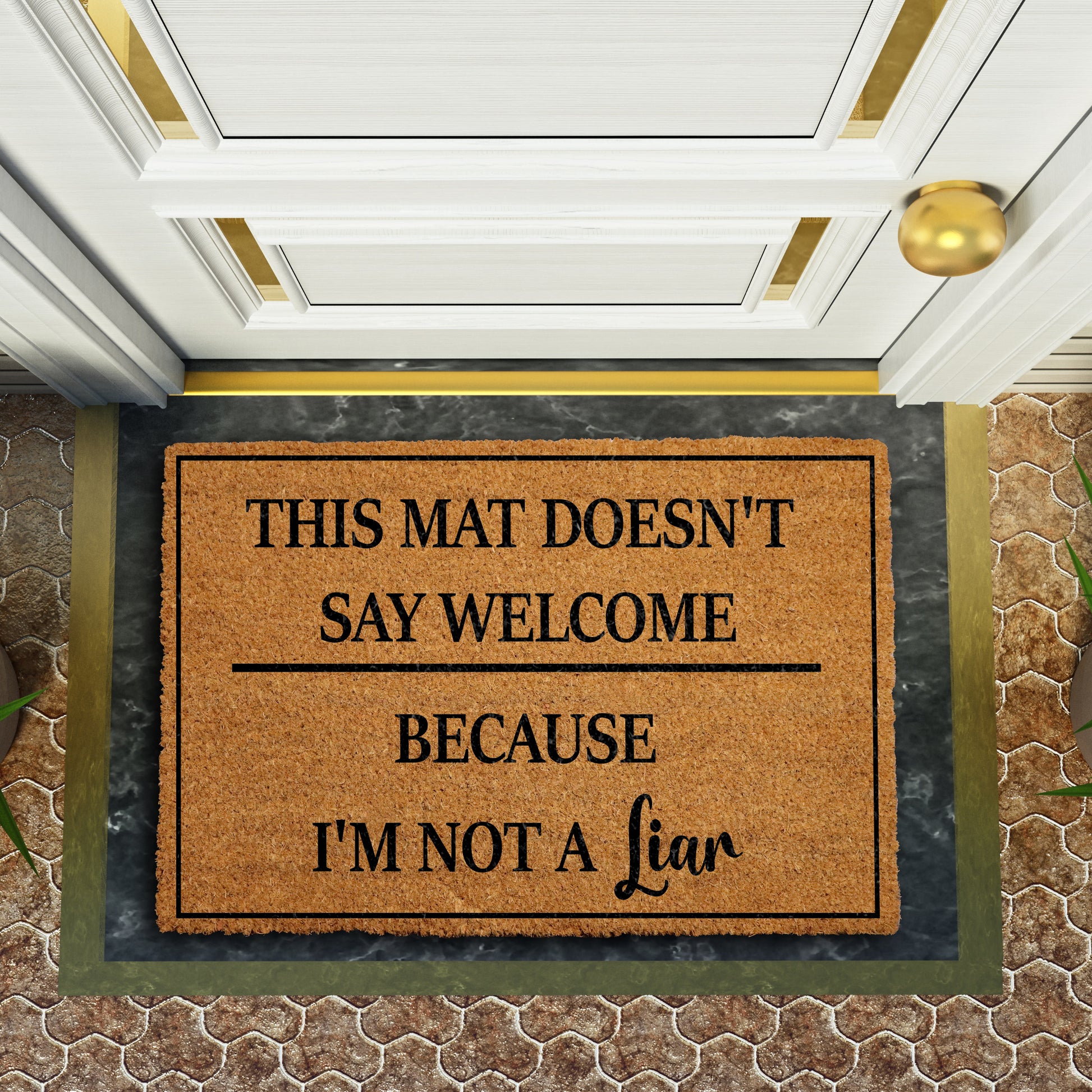 Sarcastic, Humorous Welcome Mat - A Funny Housewarming Gift