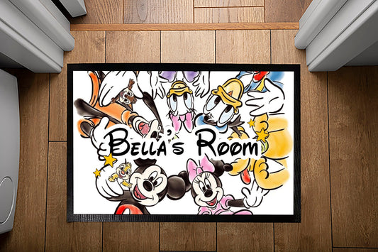Magical Mickey & Friends Doormat - Personalize Your Kids' Welcome.