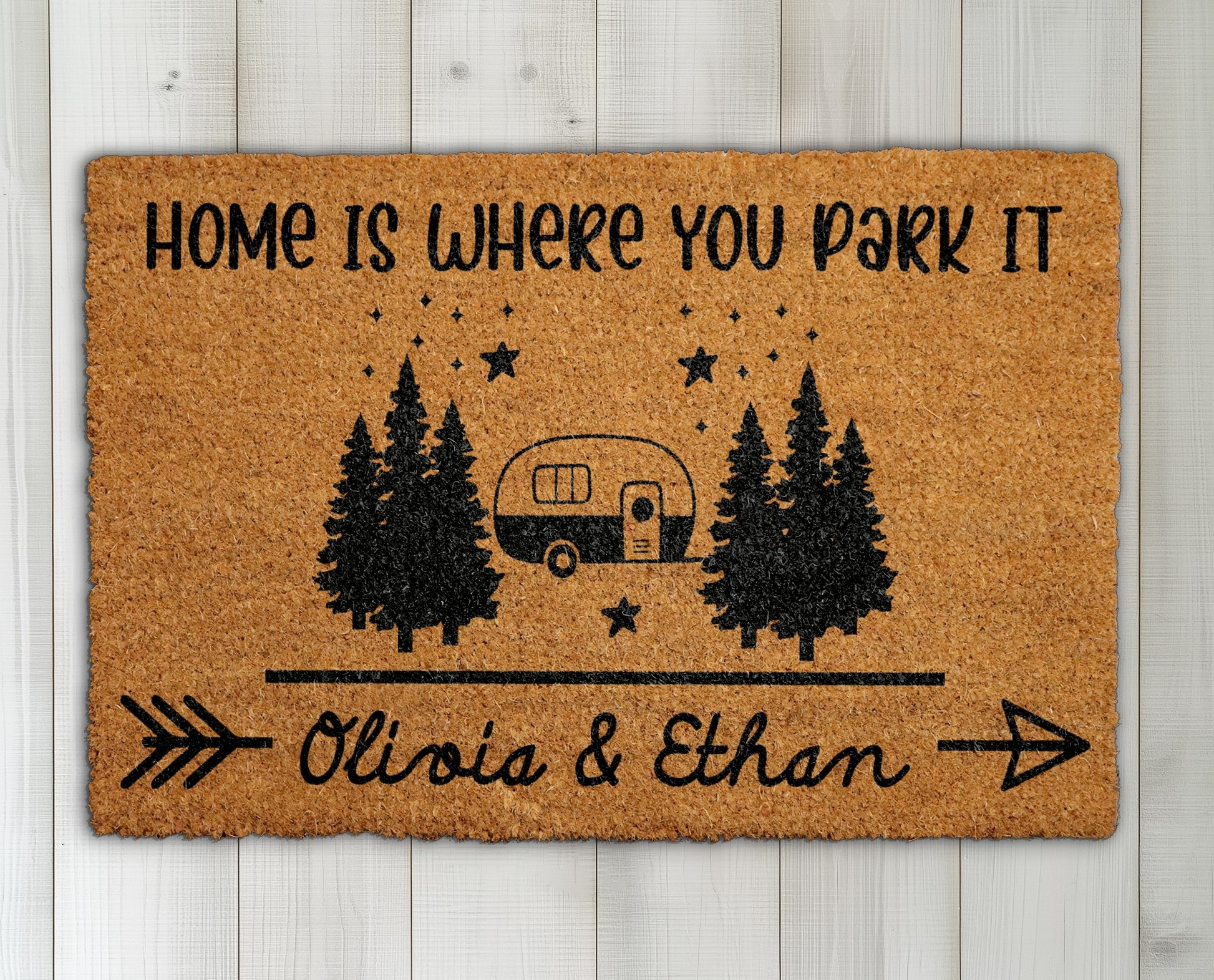 Personalized Camper Doormat, Ideal for Camping Lovers and Travelers.