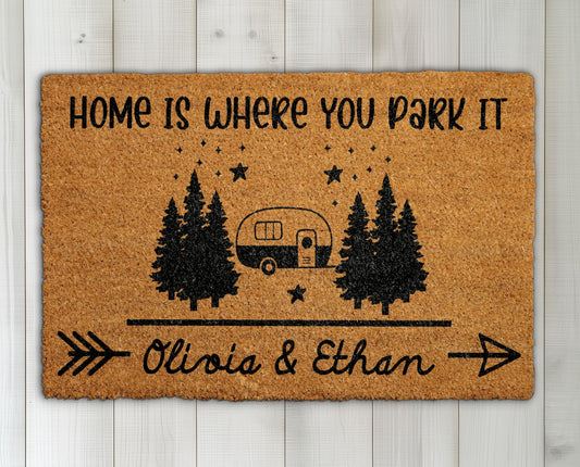 Personalized Camper Doormat, Ideal for Camping Lovers and Travelers.