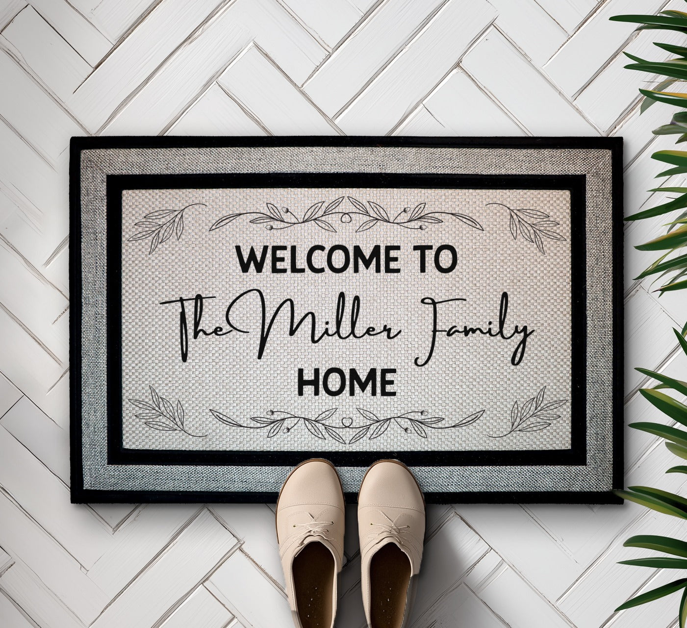 Personalized Family Name Welcome Mat, Perfect Housewarming Gift