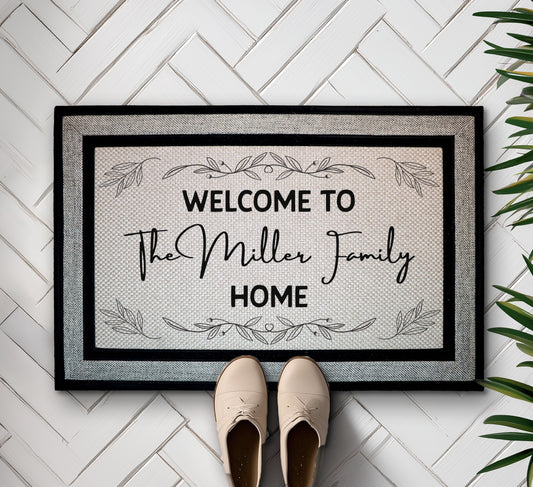 Personalized Family Name Welcome Mat, Perfect Housewarming Gift