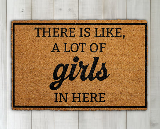 Custom Funny Girls Welcome Mat, Humorous Housewarming Entrance Gift
