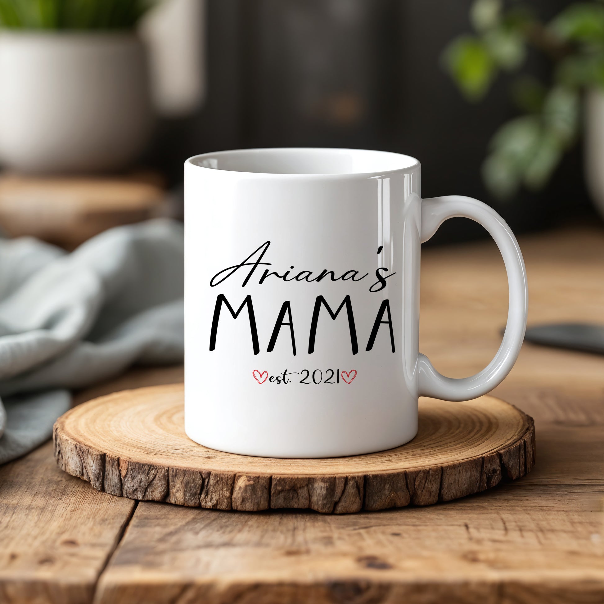 Cute Custom Mom Mug, Personalized Ceramic Mother's Day Gift Pottery