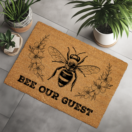 Bee Our Guest: Cute Honey Bee Doormat for Outdoor Decor