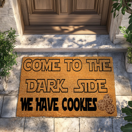 Geeky Welcome Mat: Dark Side Cookies, Nerdy Housewarming Gift