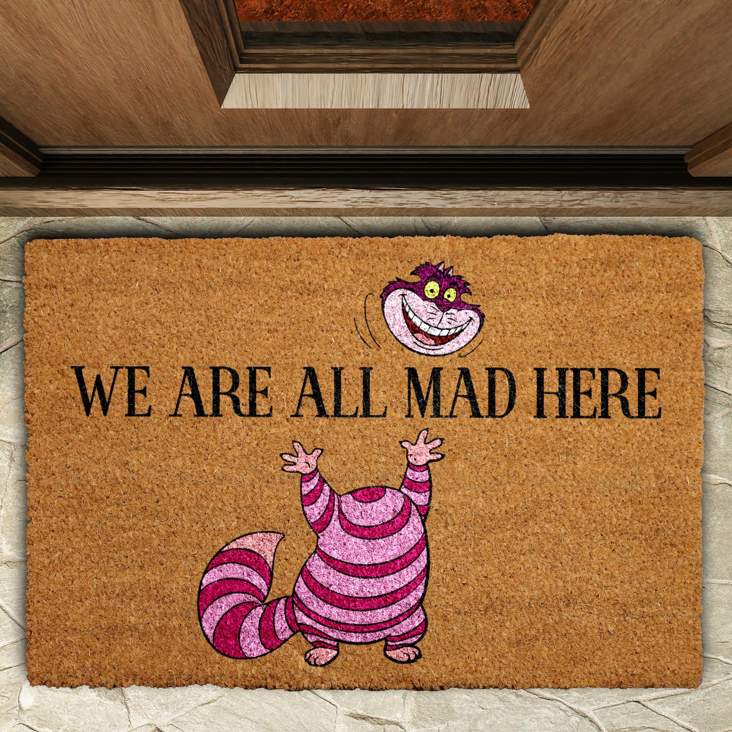 Quirky Welcome Mat: Cheshire Cat Design for Your Home Entry