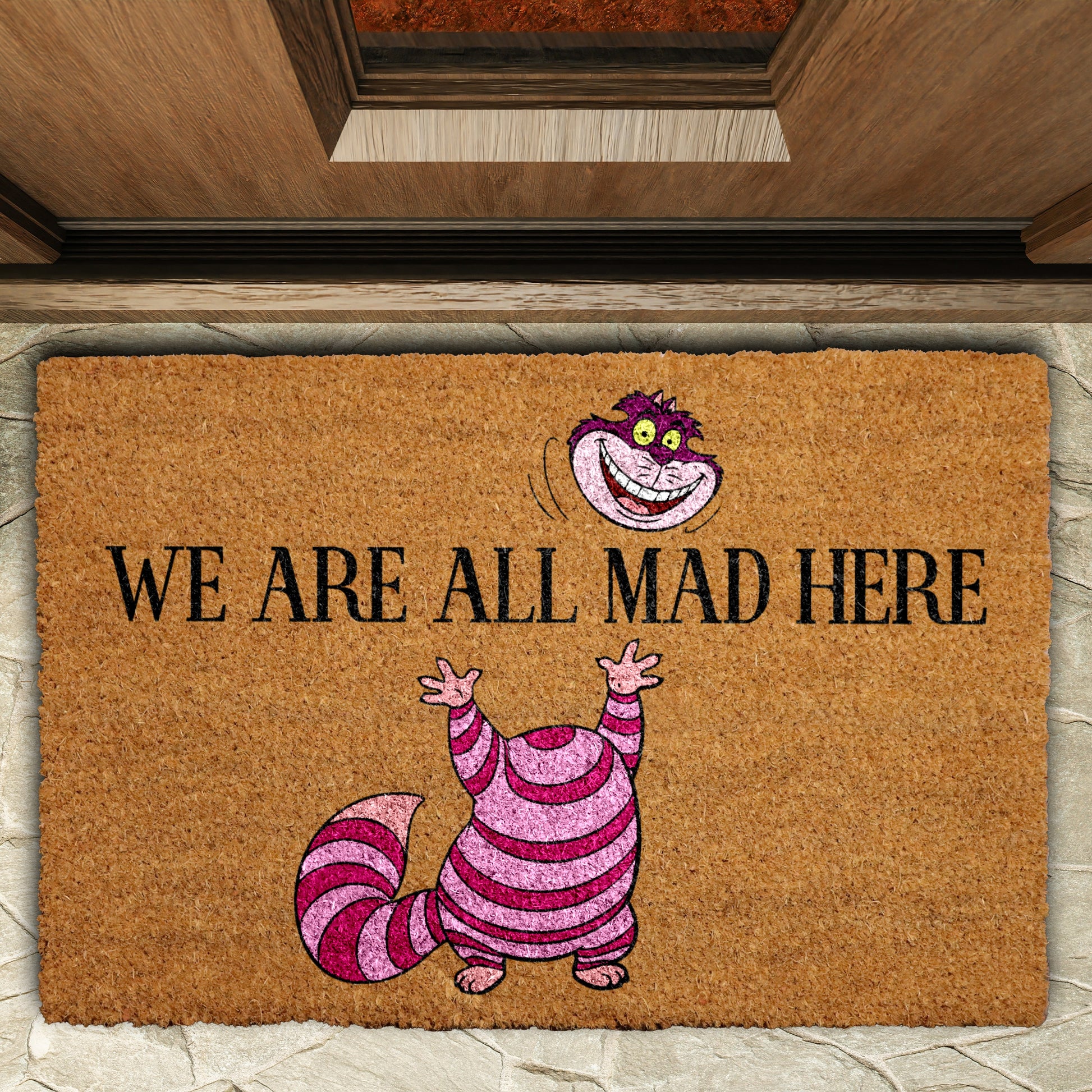 Quirky Welcome Mat: Cheshire Cat Design for Your Home Entry