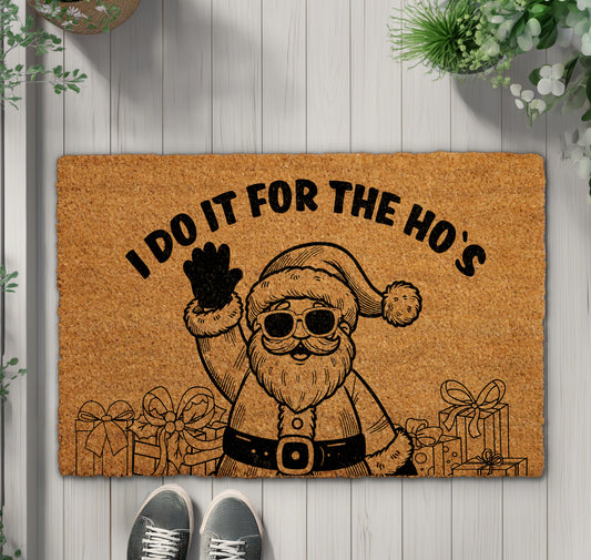 Santa's Ho Ho Hilarious Holiday Doormat, Xmas Cheerful Gifting Rug
