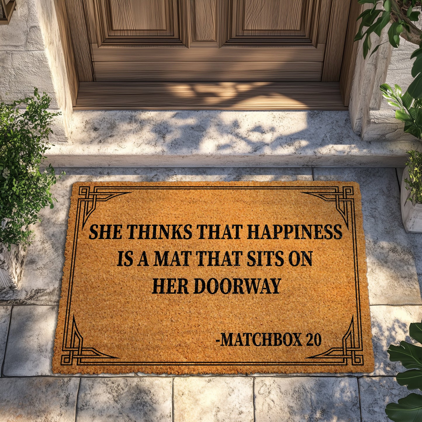 Iconic Song Lyric Decor, Music Lover's Funny Front Porch Rug