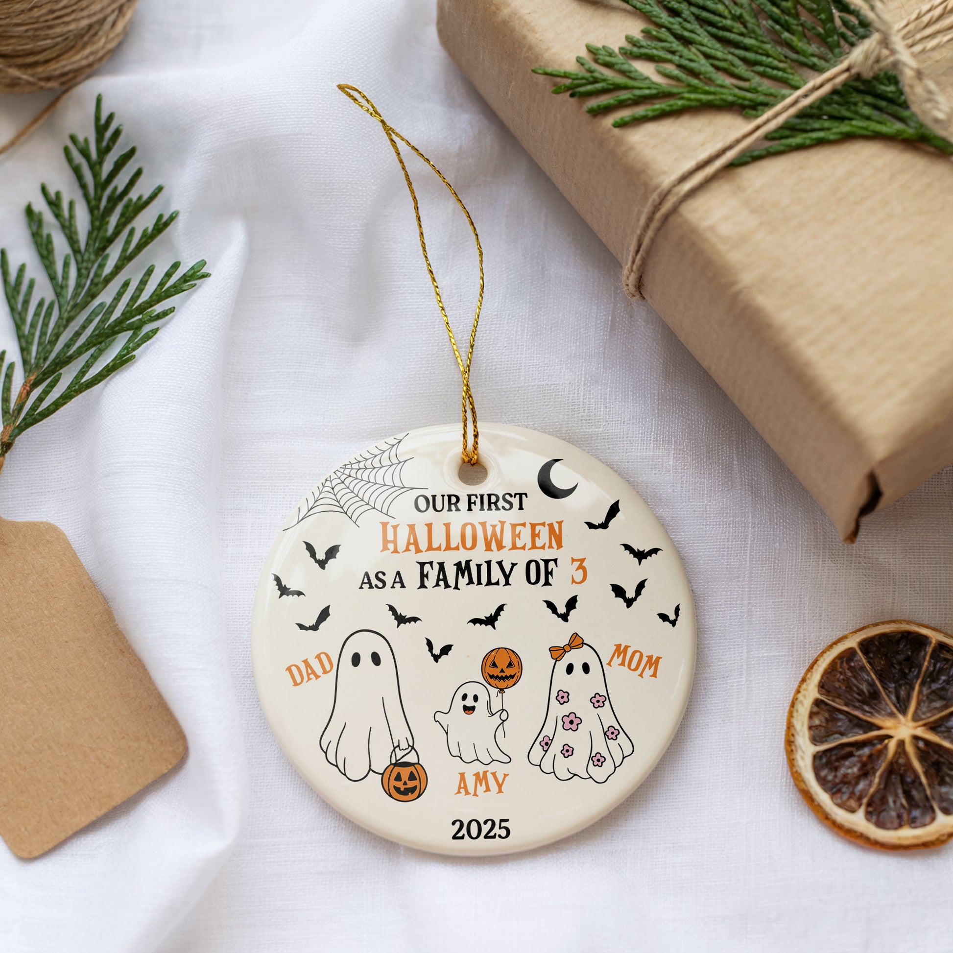 Cherish Your First Halloween Together With a Cute Family Ornament