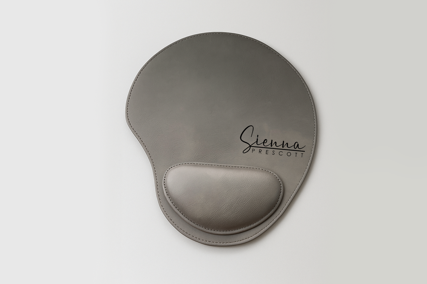 Ergonomic Vegan Leather Mousepad with Custom Engraving and Wrist Support
