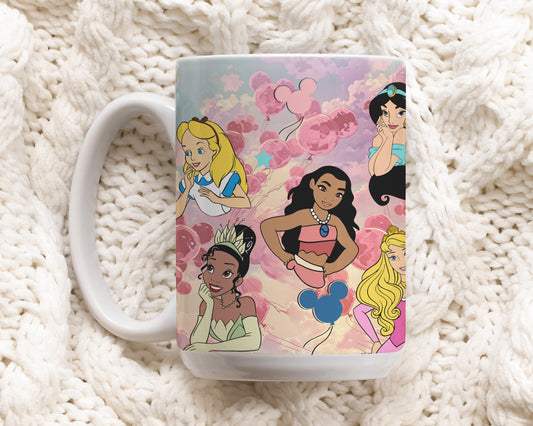 Whimsical Disney Princess Mug, Perfect Gift for Fans, Sublimation Tea Cup