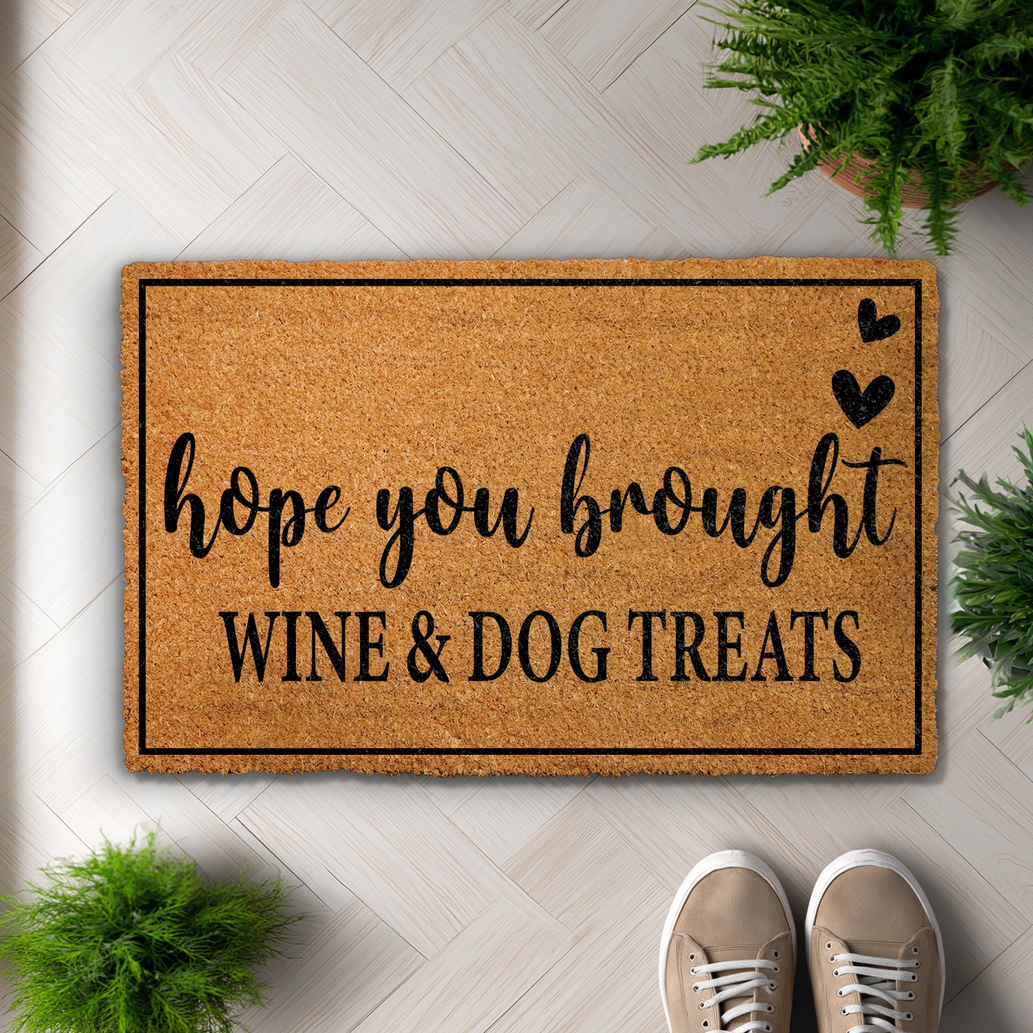 Wine, Dogs, Humor: Welcome Guests with This Fun Doormat!