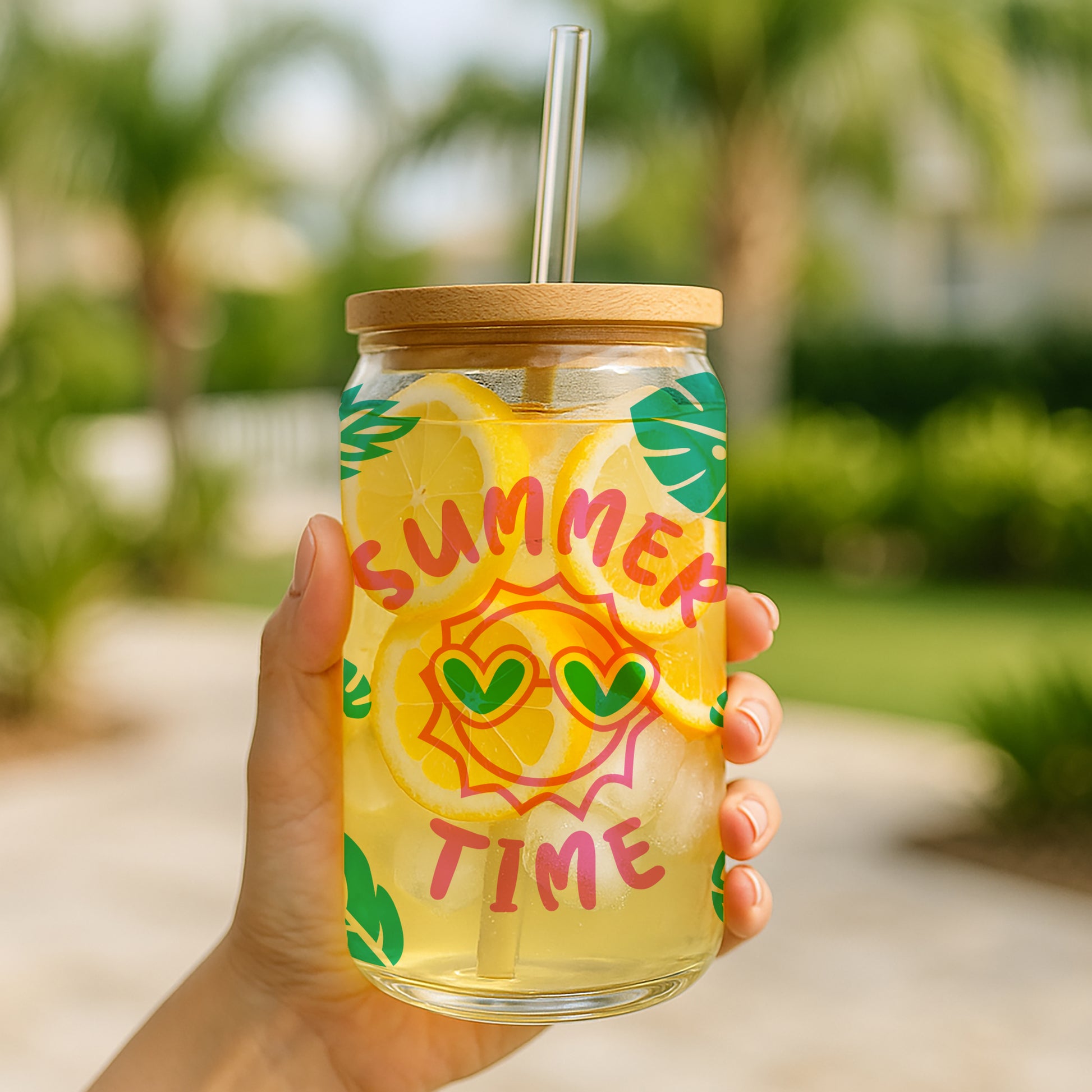 Tropical Flamingo Pineapple Glass Tumbler, Perfect for Summer Sips