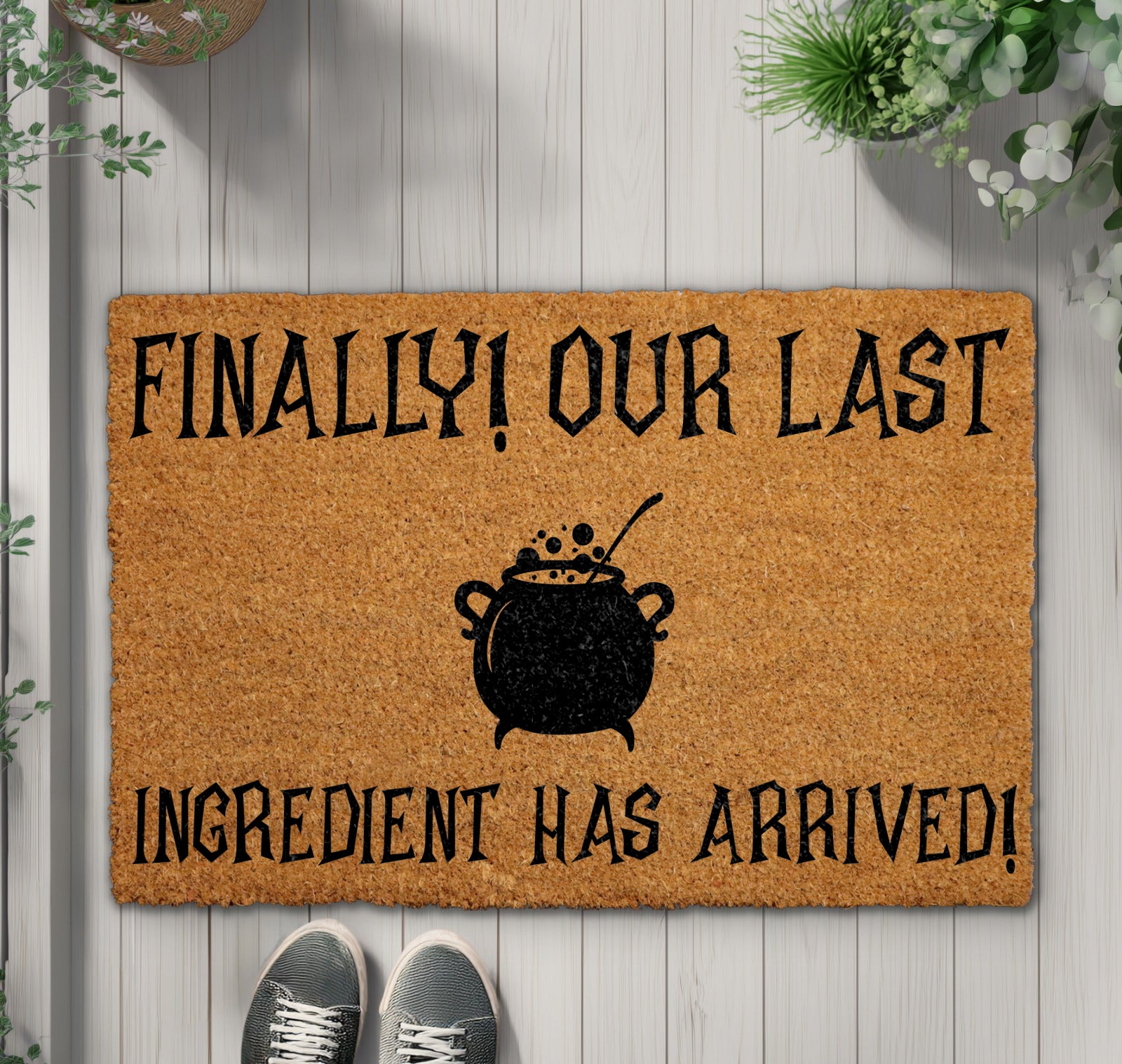 Spooky Season Welcome: Witchy Halloween Doormat for Your Front Porch