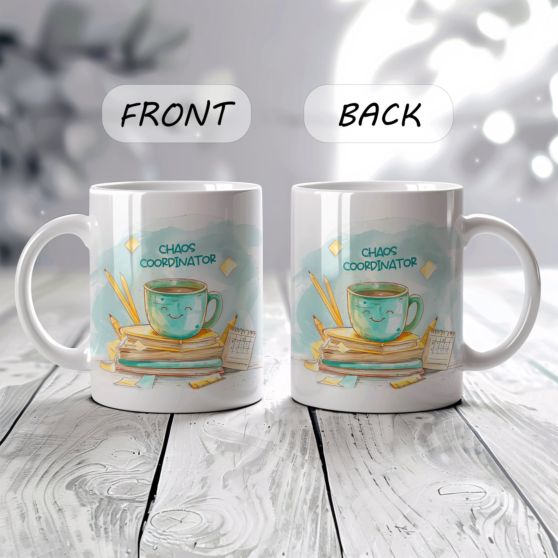 Chaotic Coordinator Pottery Cup, Cute Teacher Gift, Funny Office Mug