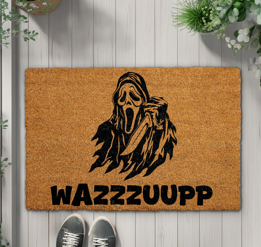 Ghostface Entrance Rug, Spooky Halloween Doormat, Scary Movie Welcome Mat