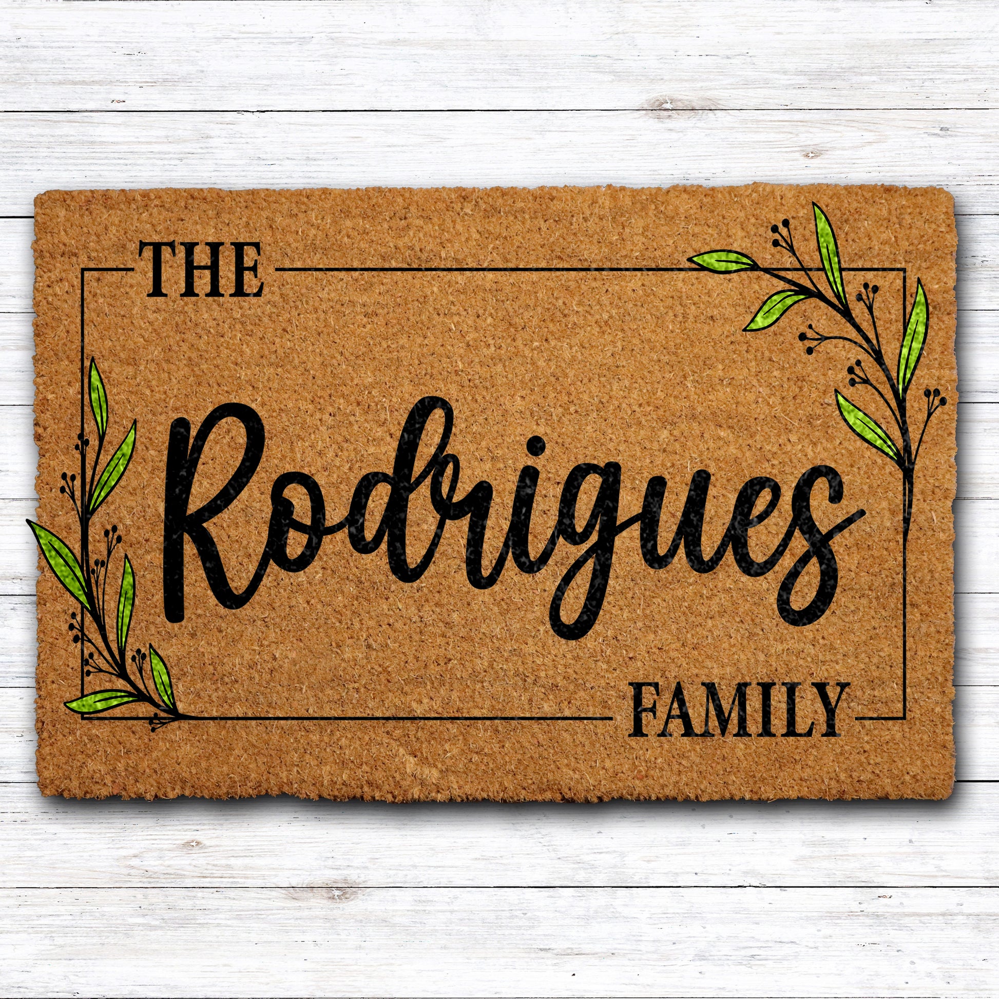 Berry Design Personalized Christmas Doormat, Welcome Mat, Housewarming Gift