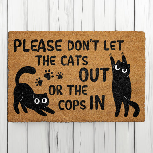 Cute Cat Welcome Mat: Keep Cats In, Cops Out! 🐱🚫