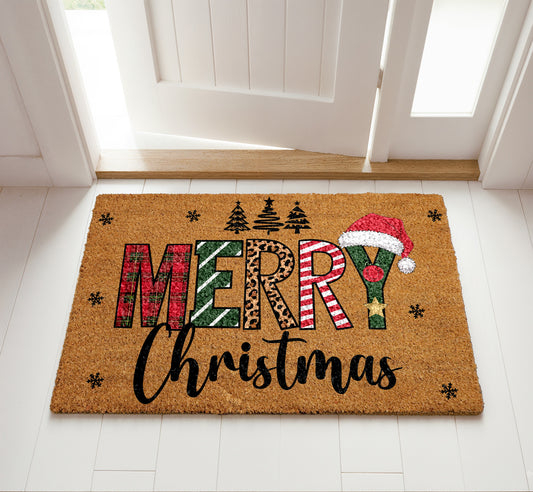 Celebrate with Style: Modern Holiday Welcome Mat, Front Door Festive(',')