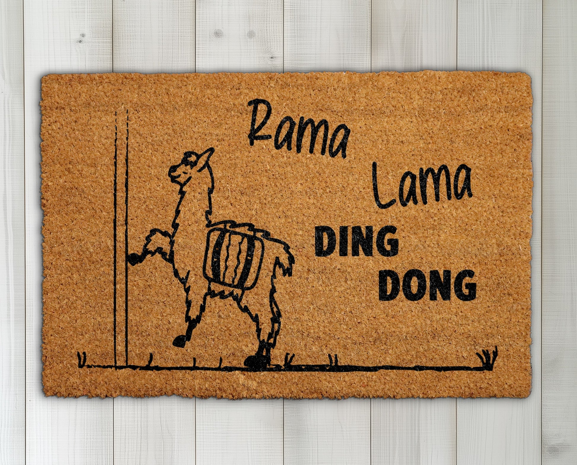 Whimsical Llama Doormat: Song Lyrics Welcome Mat, Humorous Housewarming Gift