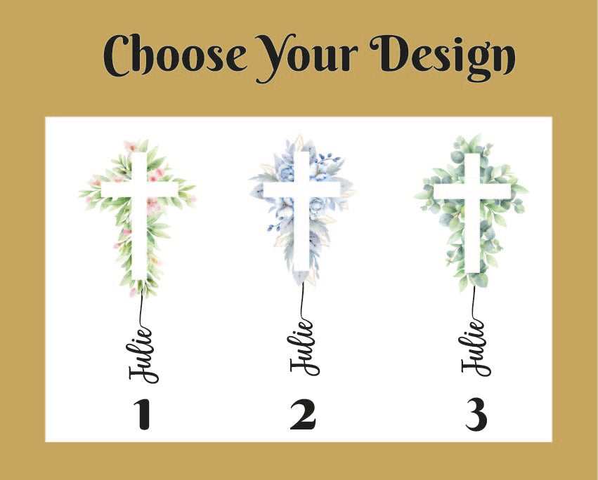 Floral Cross Can Glass Tumbler, Aesthetic Religious Iced Coffee Cup