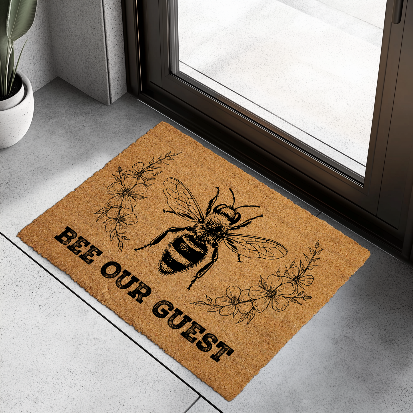 Bee Our Guest: Cute Honey Bee Doormat for Outdoor Decor