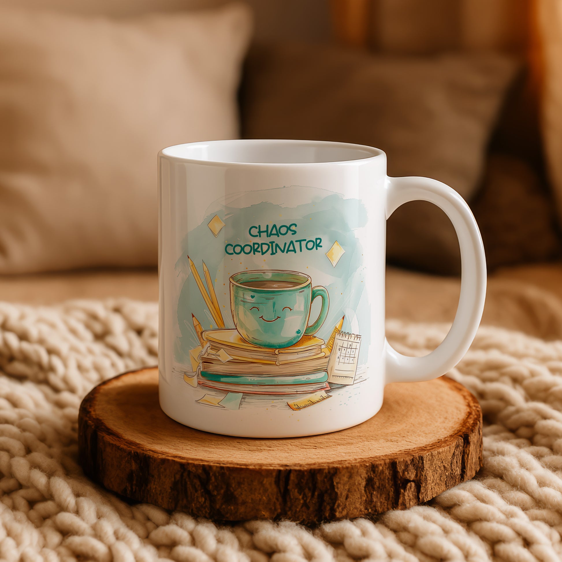 Chaotic Coordinator Pottery Cup, Cute Teacher Gift, Funny Office Mug