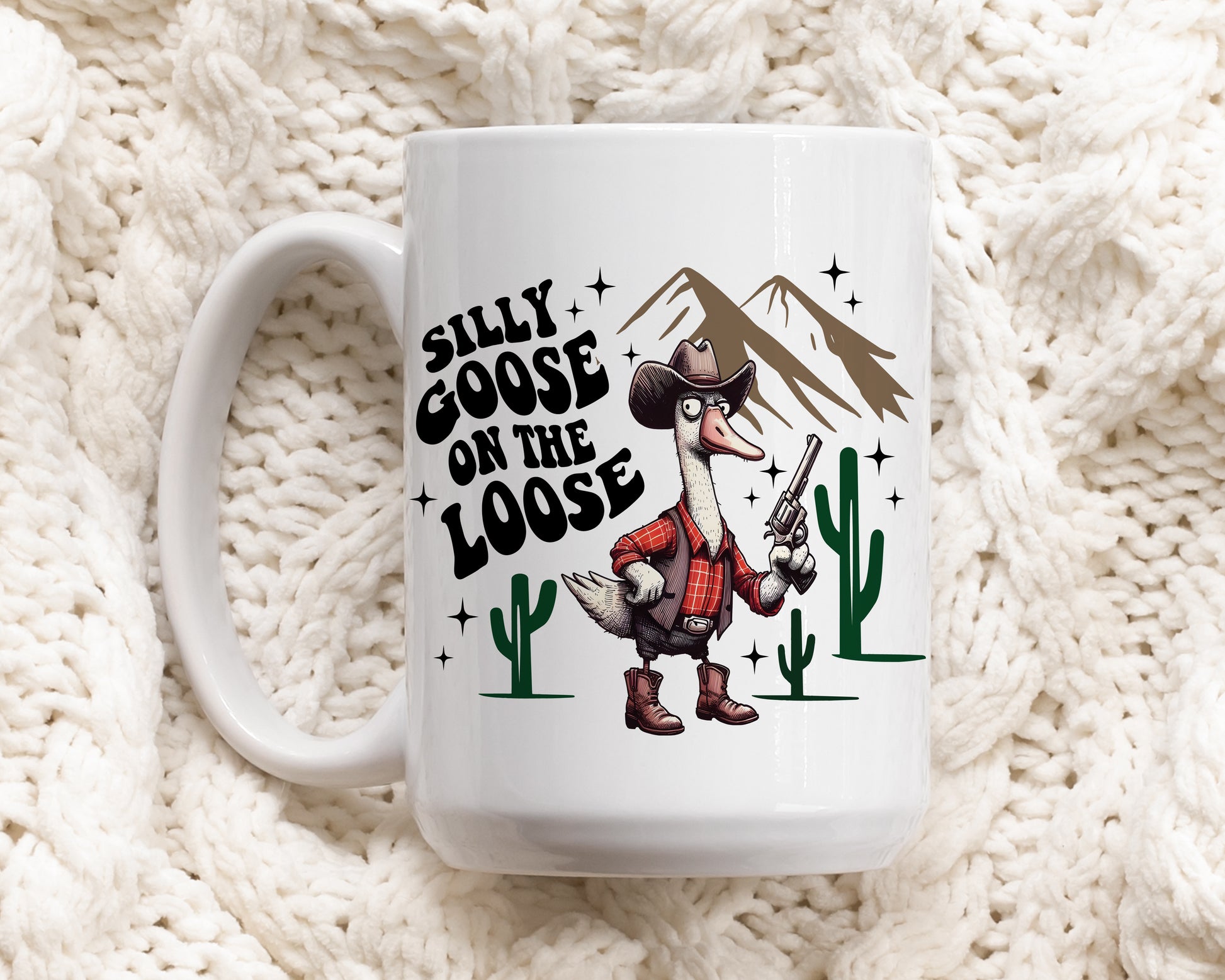 Cute Western Goose Coffee Mug - Quirky Morning Tea Cup