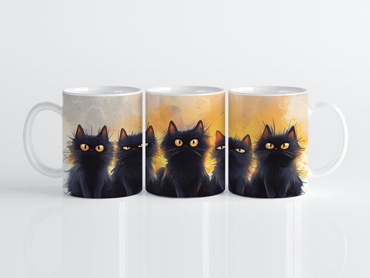 Spooky Black Cats Mug, Witchy Vibes, Cat Lover Gift Aesthetic