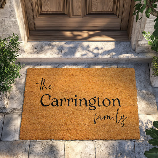 Custom Family Name Doormat, Housewarming Gift for Modern Home