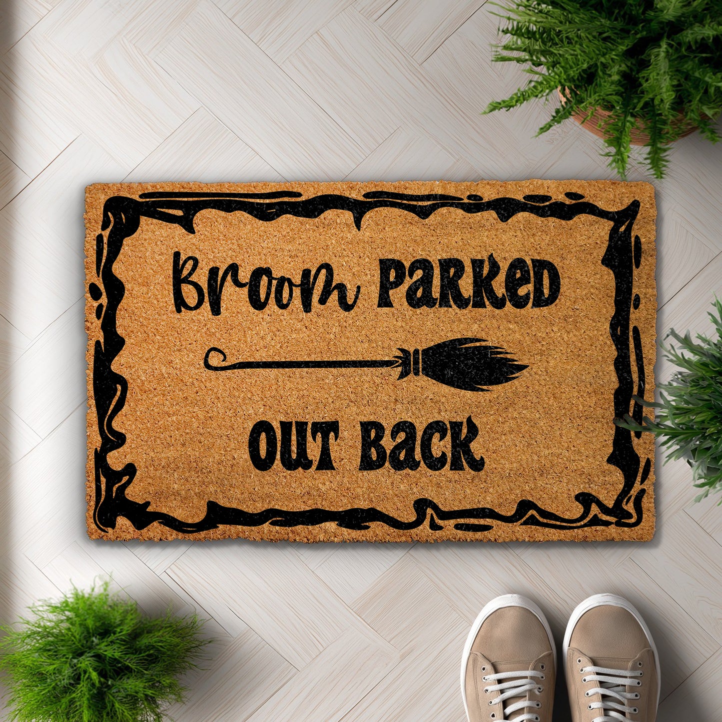 Witchy Front Porch Decor, Funny Halloween Entrance Mat, Spooky Rug