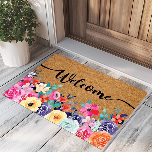 Charming Floral Welcome Doormat, Ideal Wedding Home Gift & Decor