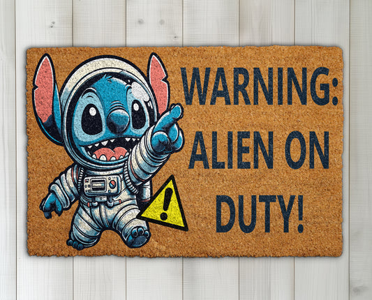 Stitch Astronaut Doormat: Alien Welcome Mat for Disney Fans