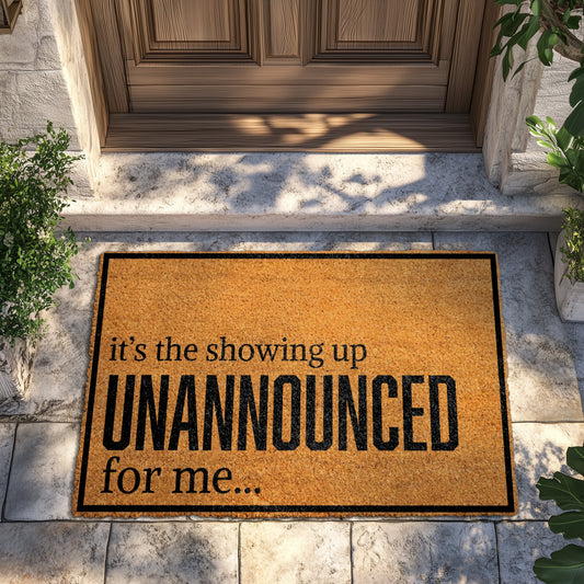 Welcome Unexpected Guests with a Humorous Unannounced Visit Mat
