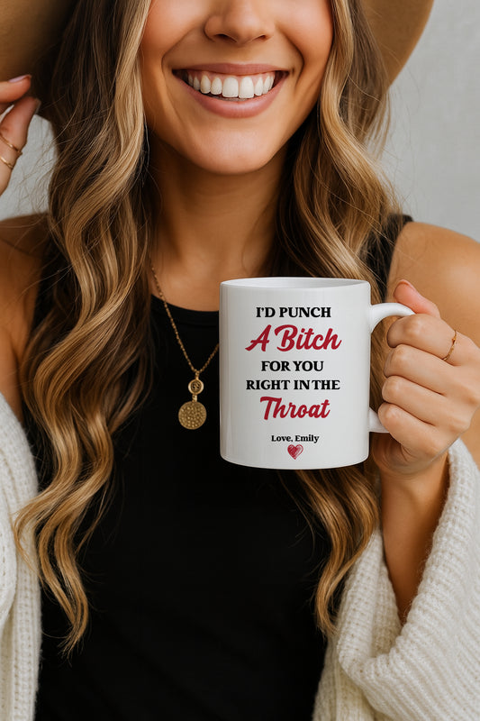 Humorous Besties Mug: Personalized Matching Pottery Cup for Best Friends