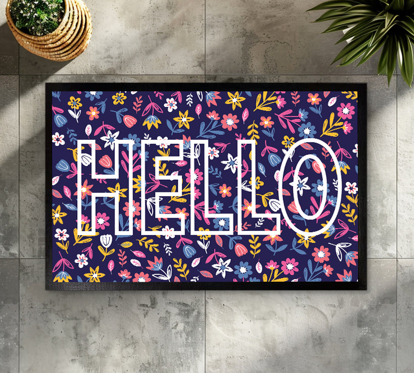 Vibrant Floral Doormat, Wildflower Welcome Mat, Housewarming Gift!