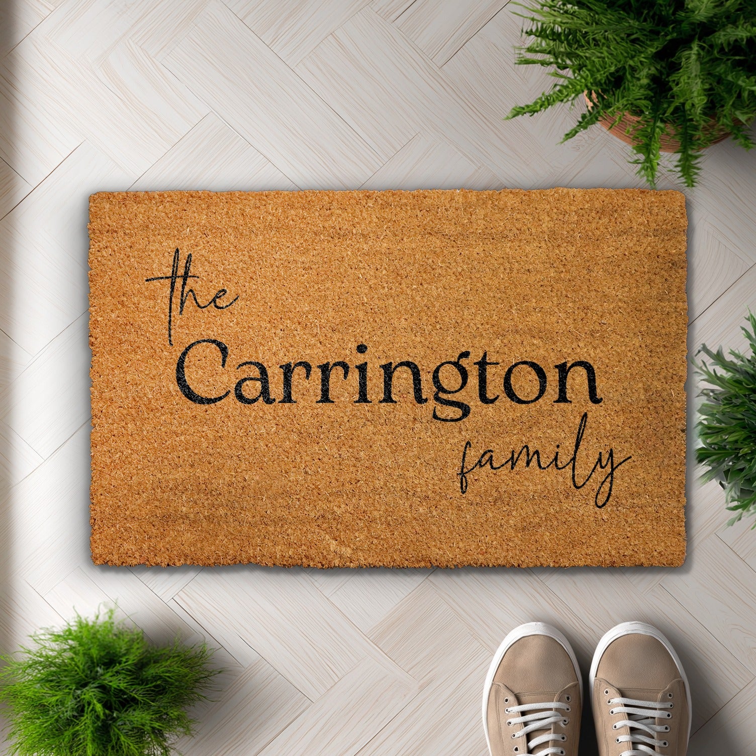 Custom Family Name Doormat, Housewarming Gift for Modern Home