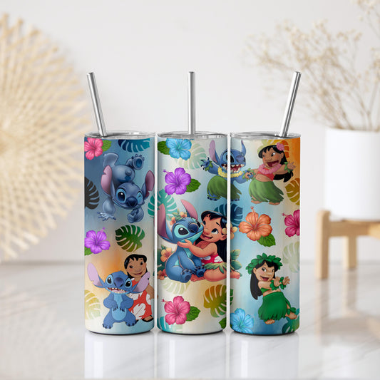Ohana Tumbler: Disney Inspired Best Friends Travel Mug, Hawaiian Themed