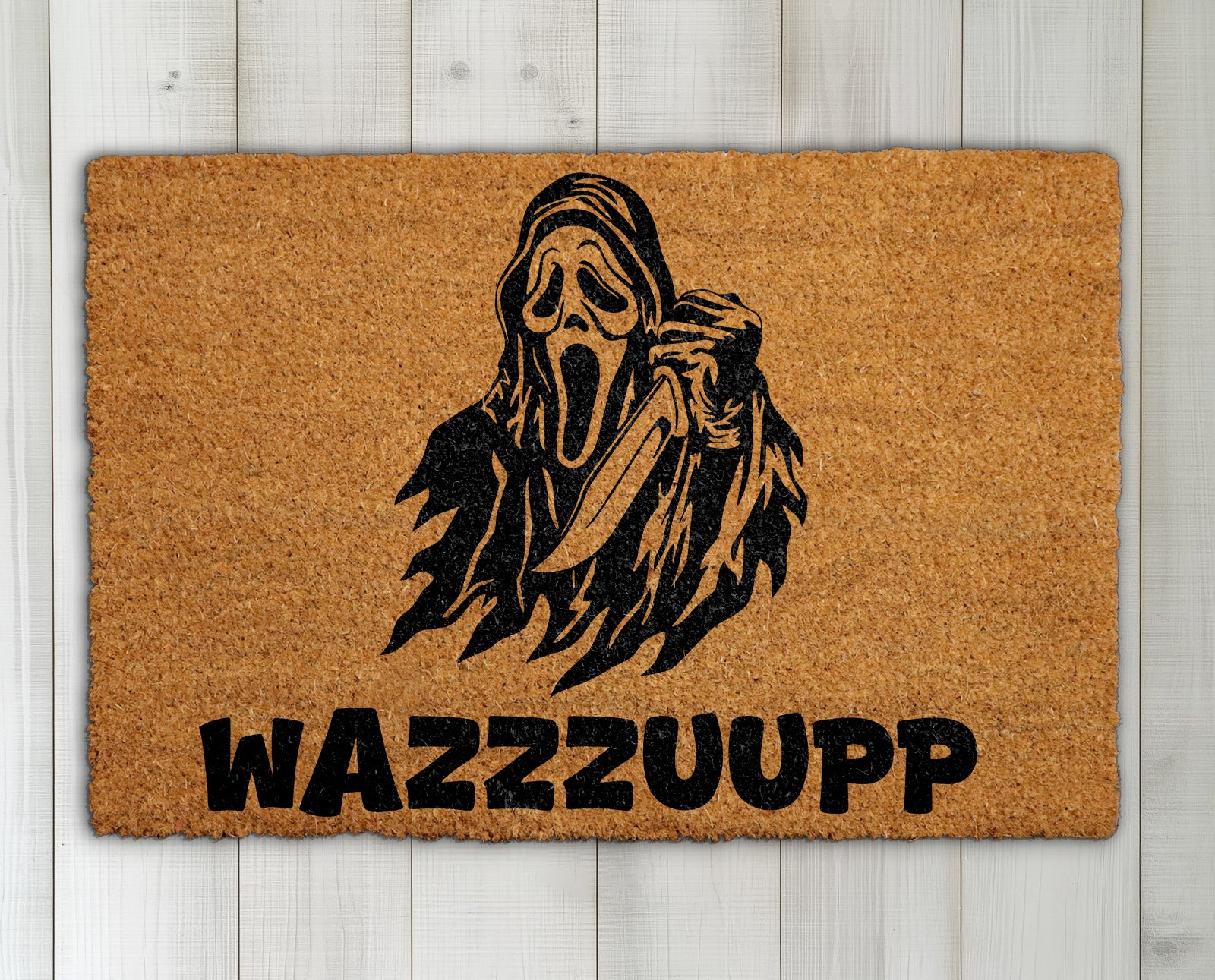 Ghostface Entrance Rug, Spooky Halloween Doormat, Scary Movie Welcome Mat