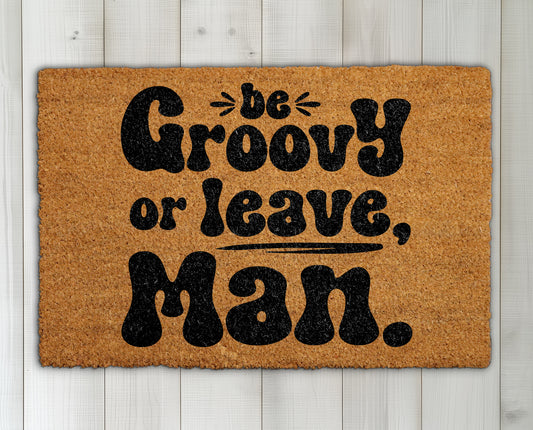 Groovy Welcome: Retro 70s Doormat, Funny Housewarming Gift