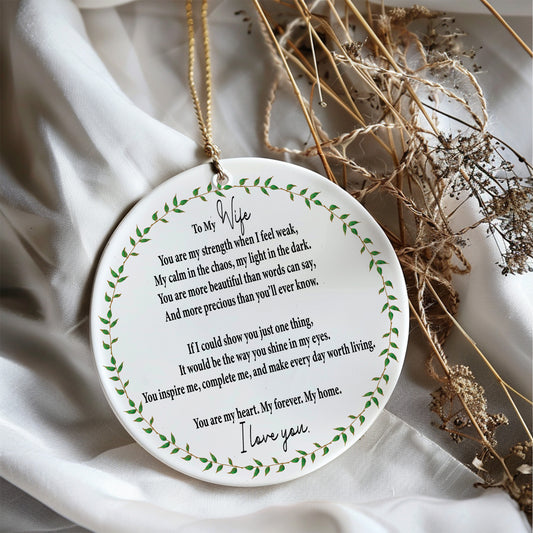 Elegant Love Quote Ornament: Romantic Gift For Wife, Inspirational Keepsake