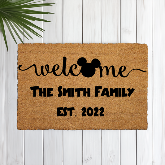 Mickey Themed Funny Doormat, Custom Entryway Floor Rug, New Home Decor