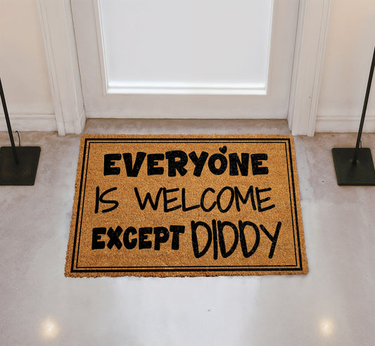 Rapper quote welcome mat, sarcastic housewarming decor for front porch