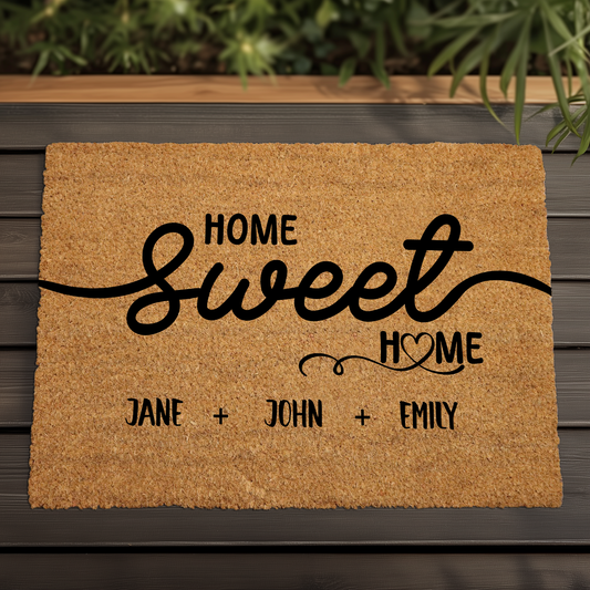 Personalize, Family Name Coir Doormat, Welcome Mat, Home Sweet Home